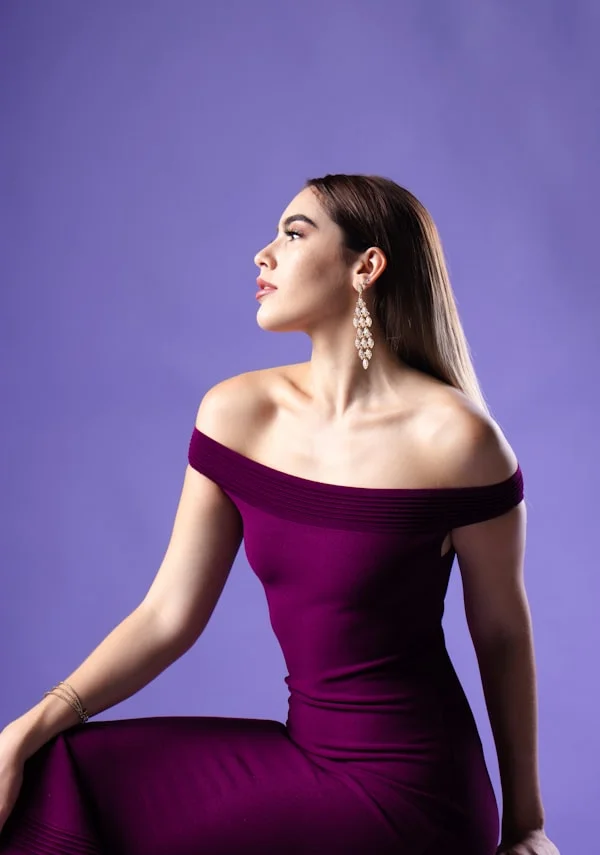 Designer Vintage Fit & Flare Midi Cocktail Dress Editorial Runway Inspiration