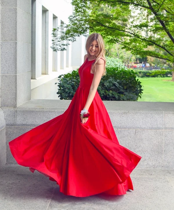 Audrey Hepburn Inspired Vintage Silk Midi Dress Editorial