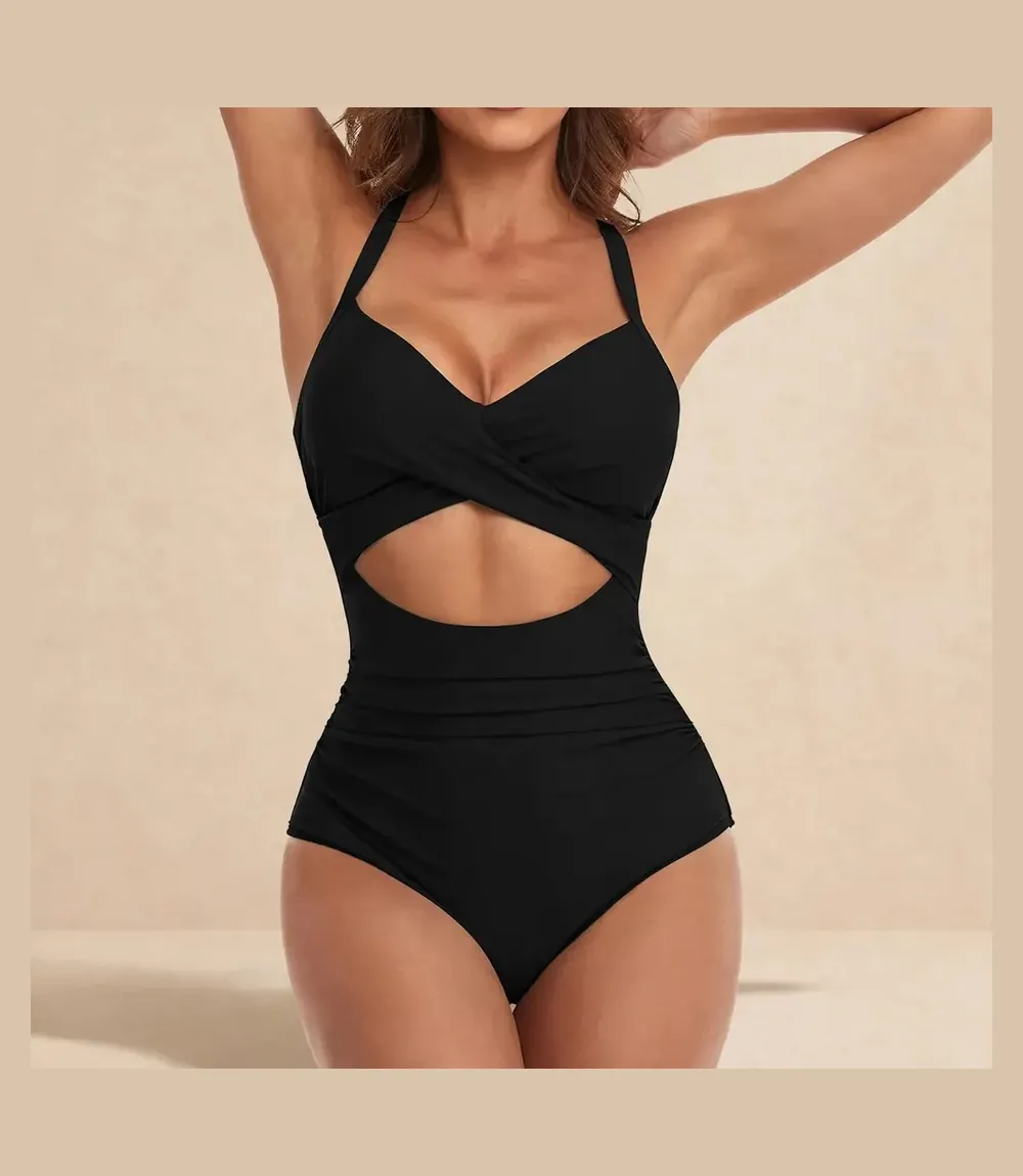 Eomenie Tummy Control Cutout One-Piece Swimsuit