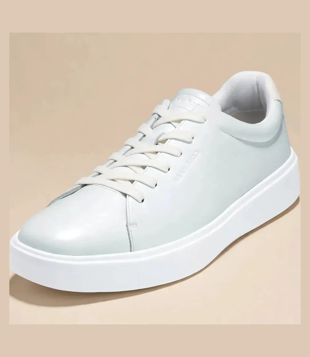 FRACORA Men's Minimalist White Leather Tennis Sneakers on Amazon