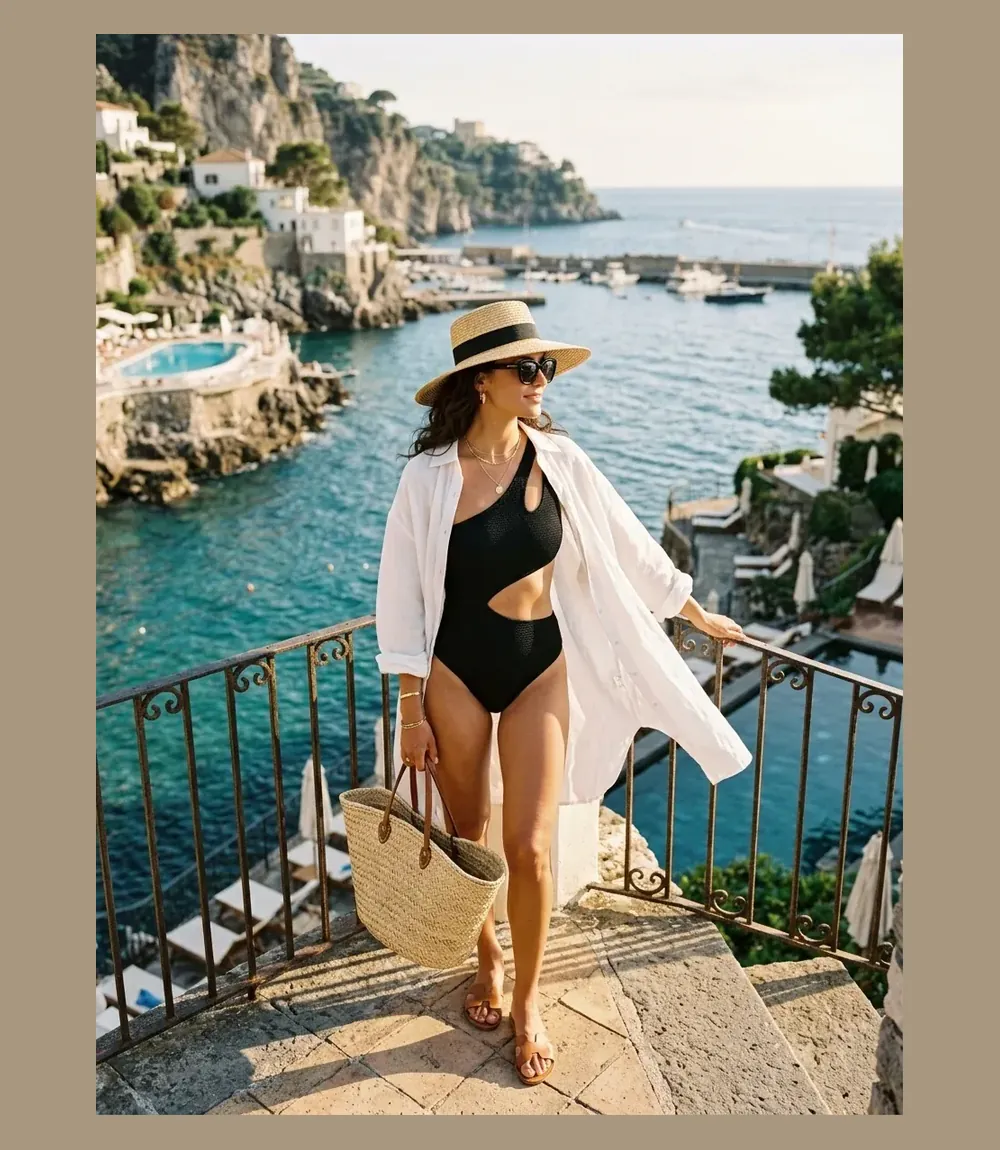 Ekouaer Casual Button-Down Beach Shirt Coverup
