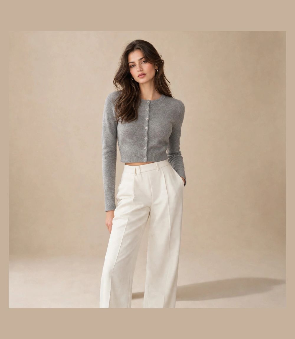 Trendy Queen Cropped Cardigan Sweaters for Women