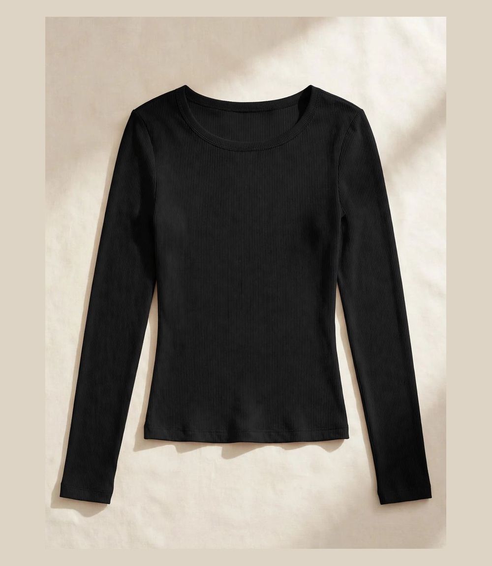 ANRABESS women long sleeve ribbed fitted top - elevated basic stocking stuffer under $20