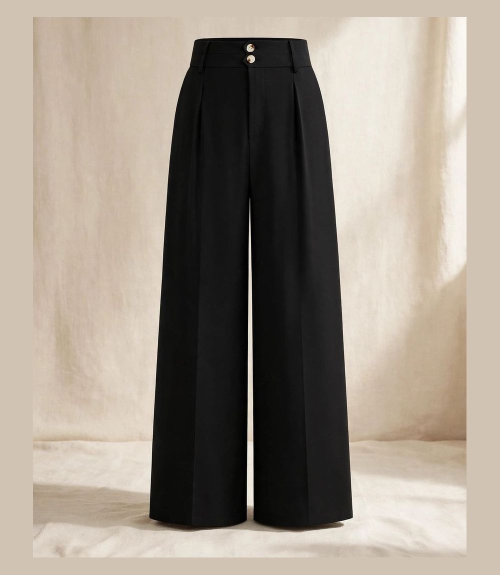 BTFBM Wide Leg Dress Pants Women Business Casual Outfits,Black,L