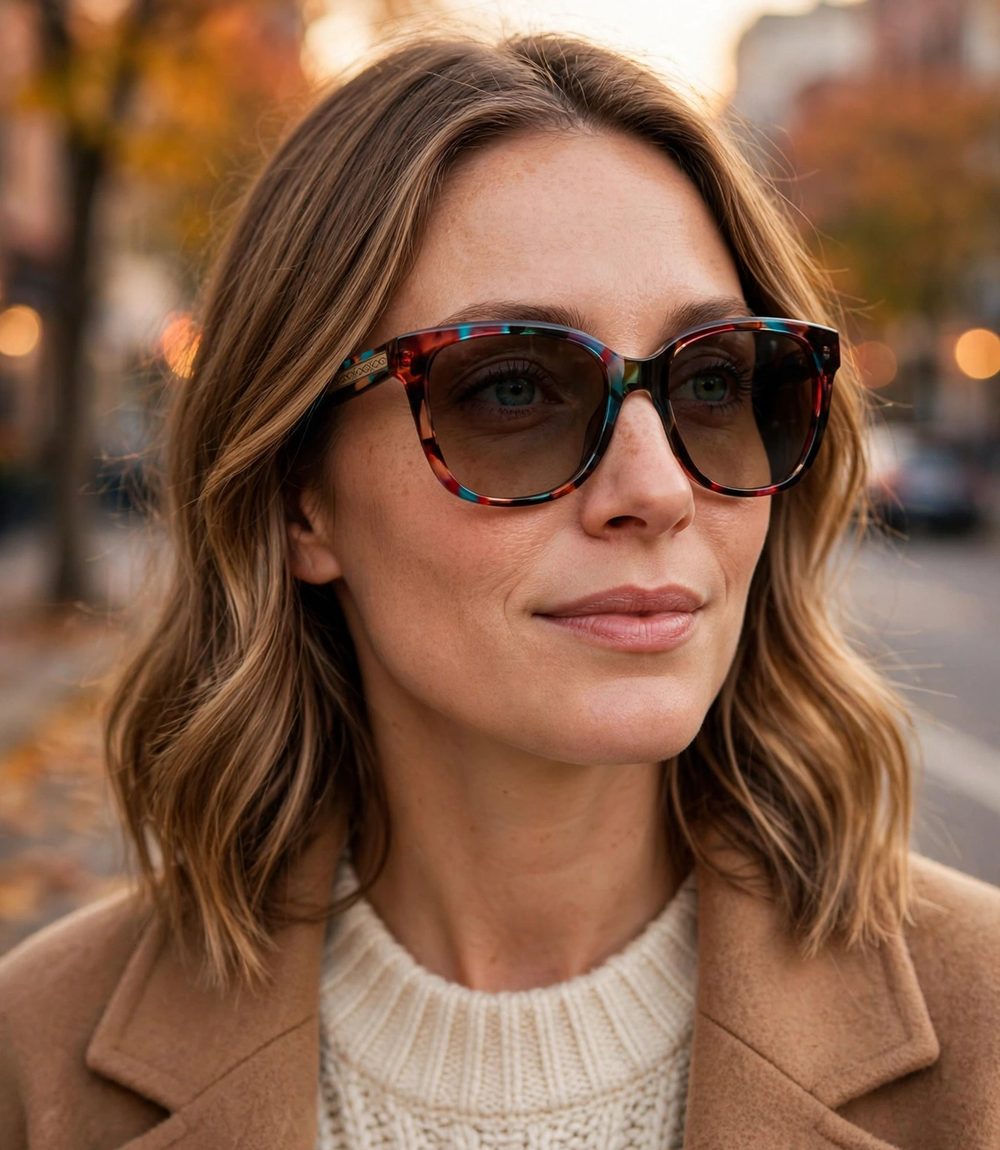 CARFIA Square Polarized Sunglasses for Women — Multicolor Tortoise