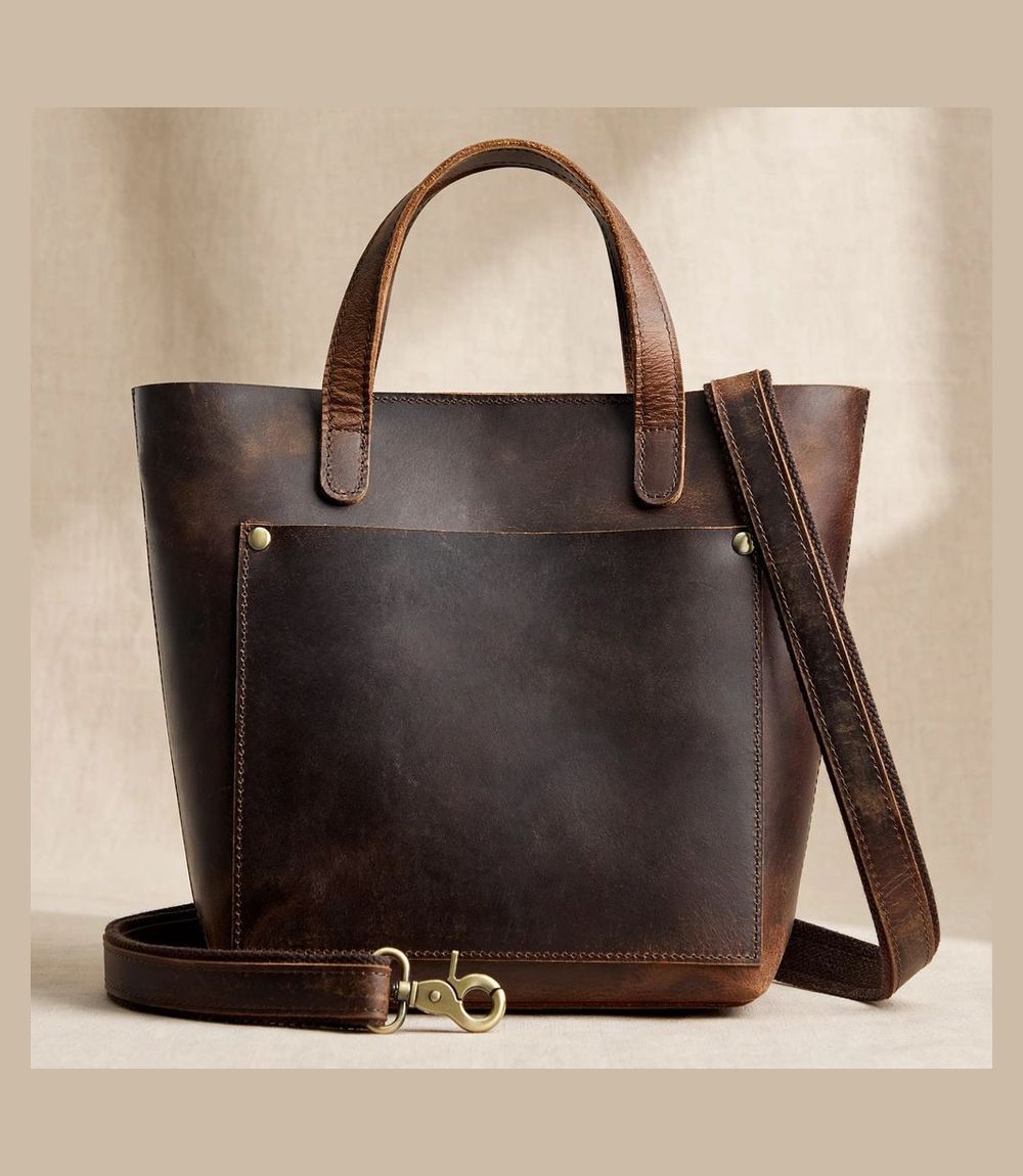S-ZONE Leather Mini Crossbody Tote Bag
