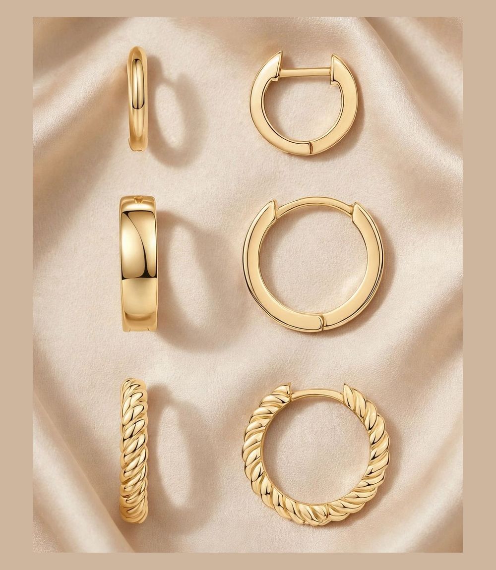PICKBEAU gold large hoop earrings for women - statement jewelry stocking stuffer under $10