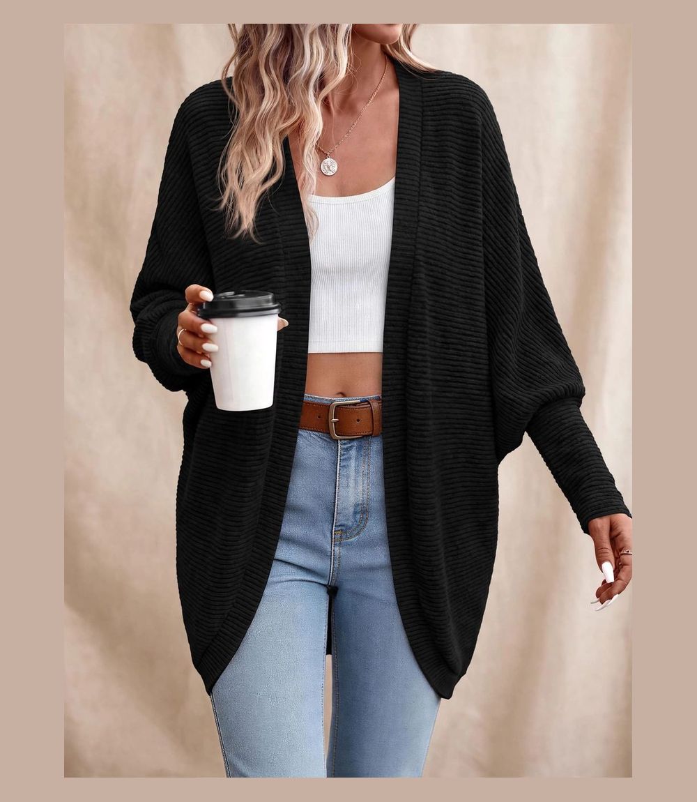 PRETTYGARDEN Batwing Long Sleeve Lightweight Cardigan Sweaters for Women