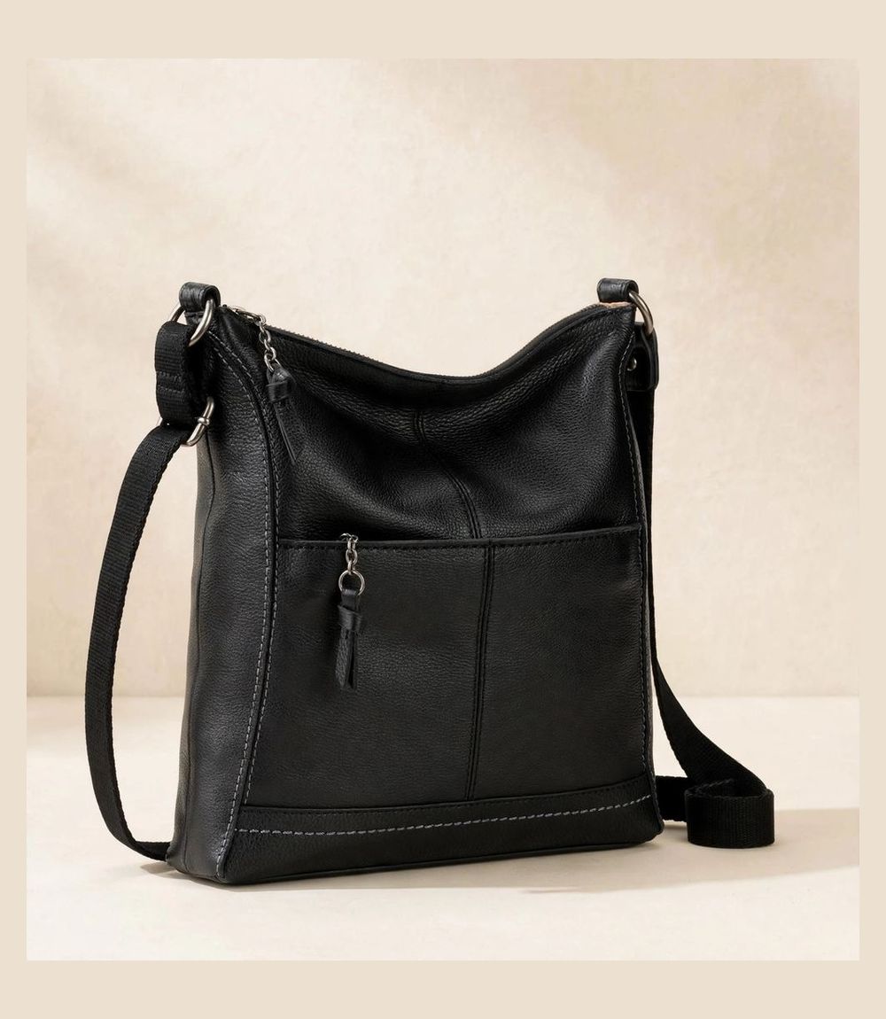 The Sak Lucia leather crossbody purse with zipper closure and adjustable strap