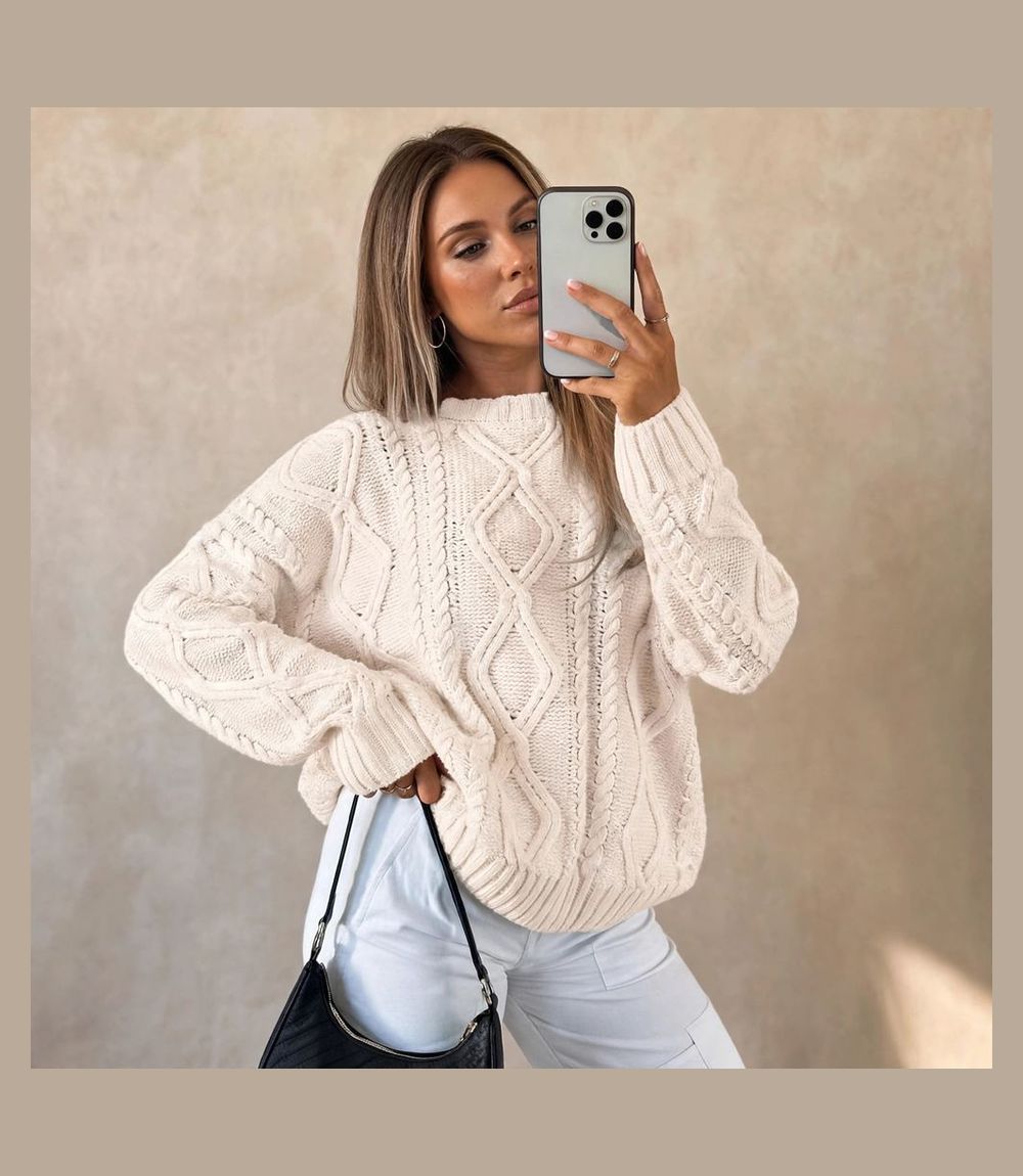 Trendy Queen womens oversized cable knit sweaters 2026 fall outfits - classic cable knit oversized sweater